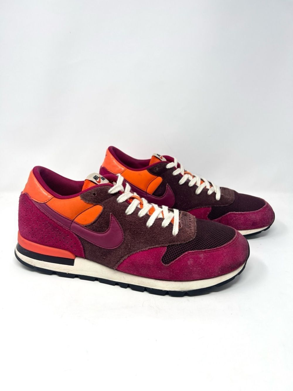 Nike Internationalist Retro Burgundy Pink Orange Suede Mesh Sneakers 11.5